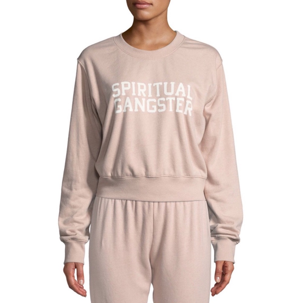 NWT Spiritual Gangster Varsity Cropped Sweatshirt - Picture 1 of 7